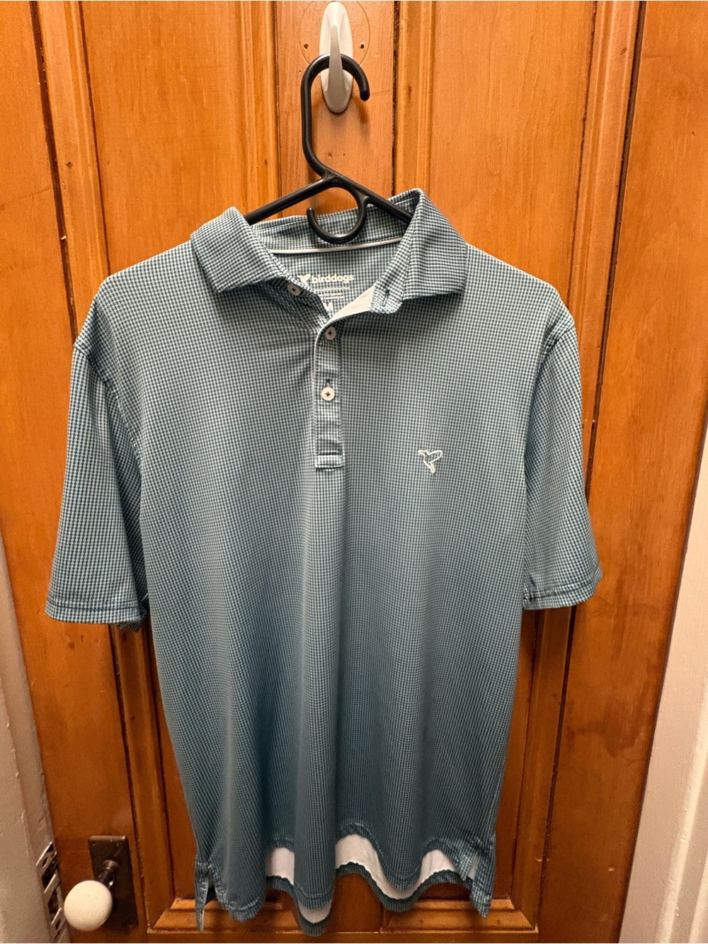 Birddogs Teal Micro-Check Polo
